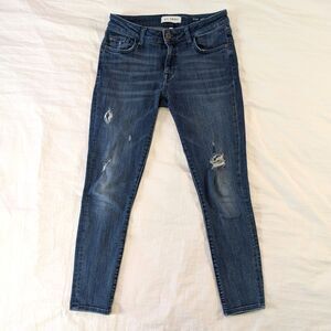 DL1961 Margaux Mid Rise Ankle Skinny Distressed Ripped Jeans, Size 26